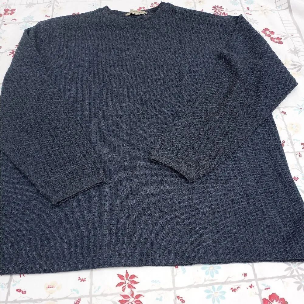 Basic Equipment Size L Longsleeve Gray Cotton Blend Men's Pullover Sweater